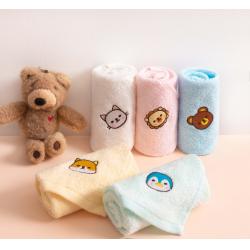 코멧 홈 대나무섬유 캐릭터 고리수건 5p 혼합색상 1세트