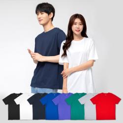 쿠팡 브랜드 캐럿 남녀공용 26수 라운드 반팔티