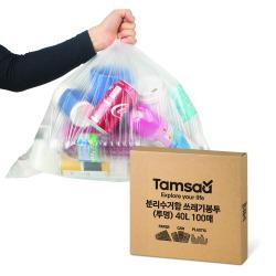쿠팡 브랜드 탐사 분리수거함 쓰레기용 투명 비닐 봉투 40l 100매