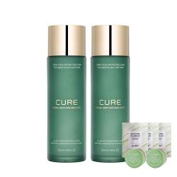 김정문알로에 큐어 하이드라 수딩 에멀젼 130ml X 2p + 2x크림 3.5g X 2p + 3x크림 2g X 3p 1세트