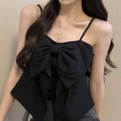비비에모 여성용 끈나시 크롭 티셔츠 00309