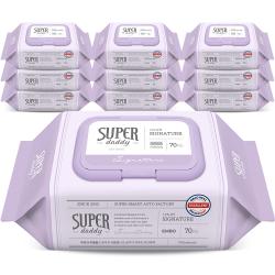 슈퍼대디 저자극 아기물티슈 하이클래스 시그니처 캡형, 70매, 10팩