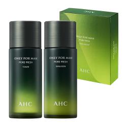 Ahc 온리포맨 포어 프레쉬 스킨케어 남성 2종 세트 토너 150ml + 에멀전 150nl 1세트