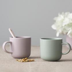 보울보울 레트로라인 머그컵 320 Ml 라벤더바이올렛 그린티라떼 2개입