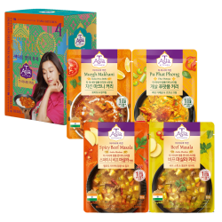 티아시아키친 치킨 마크니 커리 170g + 게살 푸팟퐁 커리 170g + 비프 마살라 커리 170g + 스파이시 비프 마살라 커리 170g 세트 1세트