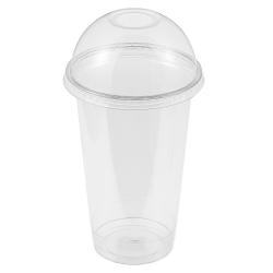 쿠팡 브랜드 탐사 투명 Pet 아이스컵 + 돔뚜껑 470ml 100개