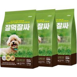 로반 잘먹잘싸 전연령 강아지 사료 기호성좋은 연어 2kg 3개