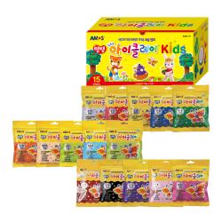 아모스 탱탱아이 칼라클레이 키즈 50g X 15종세트 혼합색상