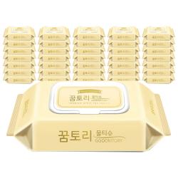 꿈토리물티슈 더 도톰한 골드 캡형 엠보싱 60매 10개