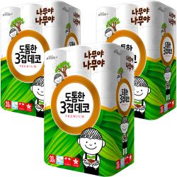나무야나무야 도톰한 3겹 데코 롤화장지 30m 30롤 3팩