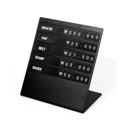Vmd 슬림형 그레이스 가격표시대 영문 블랙 반무광 1개