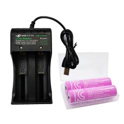 18650 3000mah 충전용 배터리 2p + 2구 충전기 세트 1세트