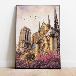 플레이어바웃 DIY 명화 그리기 세트 40 x 50 cm, 벚꽃과 성당 (GX31512)