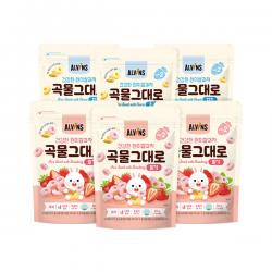 엘빈즈 유아용 건강한 곡물 그대로 현미 쌀과자 STEP2 30g x 2종 세트, 3세트, 딸기맛, 치즈맛