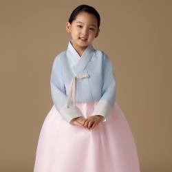 금동이아가한복 여아용 여하늘꽃패치 아동한복세트 AW135 + 복주머니