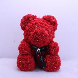 프랑온드 발렌타인데이 화이트데이 기념일 로즈 베어 포인트 25cm, 레드