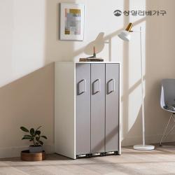 상일리베가구 컬렉터 3단 낮은 슬라이딩 만화 책장 수납장, 그레이_좌형