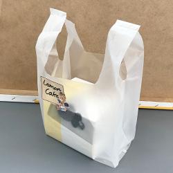 [소행섬] 무지 HD 비닐 쇼핑백 (반투명) 테이크아웃 답례품 베이커리포장 도시락포장, 100매입, 무지 HD 비닐쇼핑백<U40>
