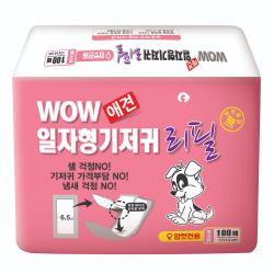와우 애견용 일자형 속기저귀 리필, 초소형, 100매
