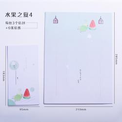 러브테이블세트 편지지 편지봉투 타악기 빈티지 차이나 종이 만나다 자 뵙다 긴정 짧은 단아한 숏 소박우아 1709383773, 물과연 여름 (수박 )- 3 가방 (