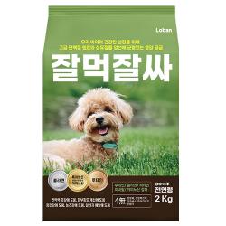 로반 잘먹잘싸 전연령 강아지 사료 기호성좋은 연어 2kg 1개