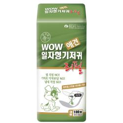 와우 애견용 일자형 속기저귀 리필, 대형, 100매