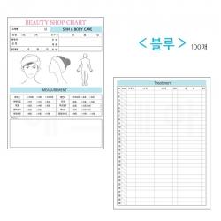에스테아 피부카르테 100매 고객카드 피부관리실 고객차트 두꺼운타입 1개 뉴블루