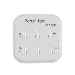 Peilinc 정품 애플펜슬 펜촉 1/2세대 호환 2B HB 총 6개입, 2B 3개입 + HB 3개입 ( 1BOX )