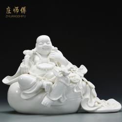 불상 장선생 복을 불러모으고 집으로 돌아가다 배 도자기 미륵불 마네키 화이트 즐거움 소불 기프트 수반 2323937997, 복을 이끌고 집으로 돌아가 미륵에게