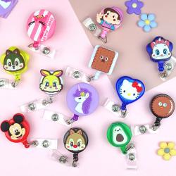 핑크핏 사원증 출입증 릴홀더 목걸이줄 간호사 테이프걸이, 79.투명민트 꽃망울핫핑크