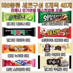 베스트 아이스크림 8종세트 비비빅 누가바 메로나 돼지바 옥동자 쿠앤크 와일드바디 스크류바 1세트 70ml
