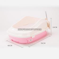 고양이 쓰레기 분지 스플래시 증거 세미 폐쇄 더블 데크 화장실 큰 소나무 배설물 탈취 SUP, 1