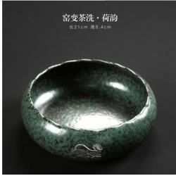 재떨이 유행치마 창의적트렌디한 흐르는 가정용 거실 세라믹 블랙세라믹 다용도 붓씻기 씻기, T06-6사이즈 녹하 뱃길 21CM높이 6.4CM