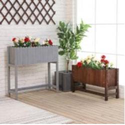 방부목 꽃상자 야외 나무정원 대형화분 플랜트박스 발코니 원목형, 가로 60x 세로 30x 세로 86cm개, 브라운