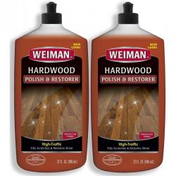 Weiman Wood Floor 폴란드어 및 복원기 32온스(2팩) - 고교통량 하드우드 바닥 내추럴 샤인 긁힘 제거 보호막:, 1