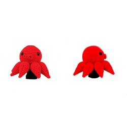 AMIMONO 아미모노 귀여운 문어 뜨개질 골프채 Handmade 1번 우드 커버 완소템, 빨간