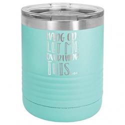 이 TEAL을 생각 나게 놔주세요 10 oz 음료 텀블러 뚜껑 포함 설인 로우 볼 스타일 스테인레스 스틸 여행용 머그잔 재미 따옴표 새겨진 커피 컵 OnlyGifts.com, 보라색