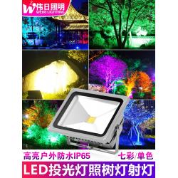 LED 스포트라이트 레인보우 투광등 컬러 변색 야외 방수 원림 녹화 정원 잔디밭 나무를 비추다 경관 1844232144, 30W 레드 / 블루레이 /퍼플 /분