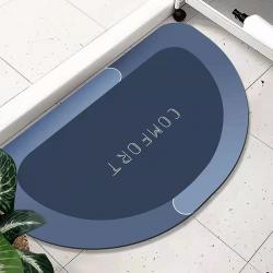 ZZJJC 신형 물흡입매트 욕실매트 미끄럼방지 화장실 발매트 욕실 양탄자 출입문 매트 속건흡입물, 고요블루-버섯둥근(오늘날)특가)