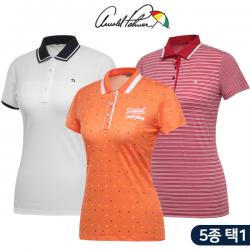 ★균일 [아놀드파마] 한여름 COOL 냉감 여성 카라넥 반팔티셔츠 BEST 5종 택1/골프웨어_AP250678, 3번 ALM8KL18 오렌지_OR