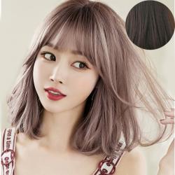 가발위드 중단발 투톤 쉬즈 통가발1개+가발걸이1개+가발전용빗1개+가발망1개 세트상품, 다크브라운