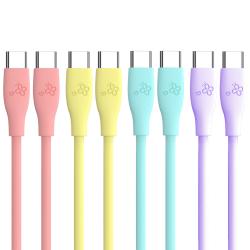 아이엔조이 60W 마카롱 PD C to C타입 고속 충전 케이블 혼합색 4개입, 2m, 혼합색