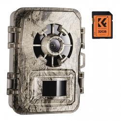 K&F Concept 트레일 카메라 방범 카메라 감시 암시 카메라 24MP1296P30fps 0.2s 초고속 거리 트리거 인감 센서 동체 감지 940nm 불가 시광 적외선 32GSD 대책방수동물 식물 관찰애완동물 지켜 일본어 설명서 첨부(수피)