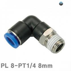주식회사크레피 코리아뉴매틱 원터치피팅 PL타입 PL 8-PT1 4 8mm 봉 10EA 파이프 배관
