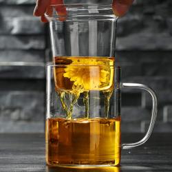 인블룸 1+1세트 티망 내열유리 머그컵 (뚜껑포함) 350ml/ 450ml/ 550ml, 550ml_2개입