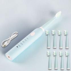 [해외 직송]다소미얼 초음파 연모 전동칫솔 충전식 성인 아동 범용 게으름뱅이 자동학생 치아결치 QH16 A31, 10 스카이블루
