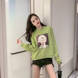 데일리룩 말괄량이 소녀 프린팅 맨투맨