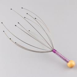 초극세 마사지건 두피가려울때 셀프마사지도구 시원한마사지 두피샴푸브러쉬 탈모에도움되는 두피각질제거하기 부모님마사지해주기 두피마사지기 문어발 공부하다사용하는 조용한 셀프로근육풀기, 단일사이즈, 나무 구슬 [보라색]