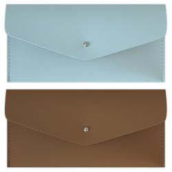 소이믹스 지갑형 가죽 용돈봉투 감사봉투 상품권봉투 돈봉투 2종 세트, 블루+카멜
