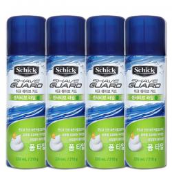 쉬크 쉐이브가드 센서티브 라임 쉐이빙 폼, 210g, 4개